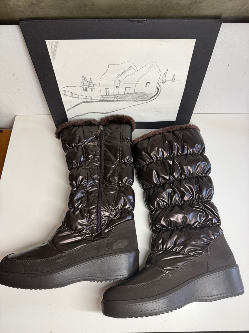 Pajar Womens Chocolate Brown Waterproof Winter Boots Women's Size 8 - Picture 6 of 16